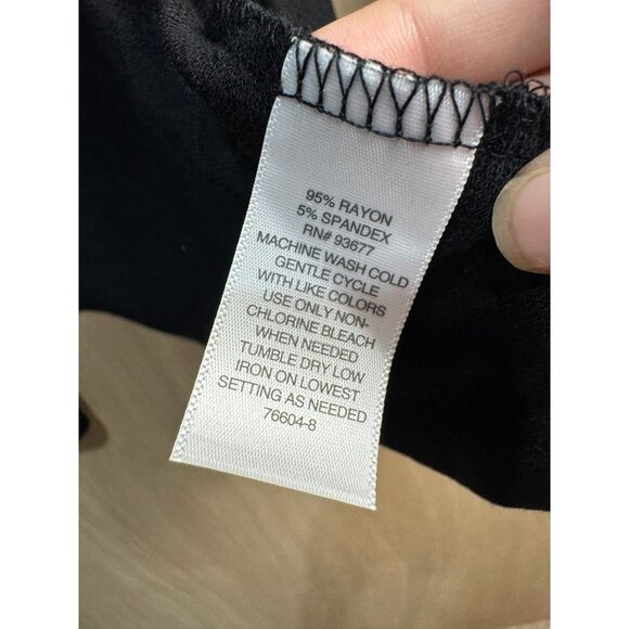 Liz Claiborne Black Open Front Cardigan XL Lightweight Rayon Blend - Picture 5 of 10